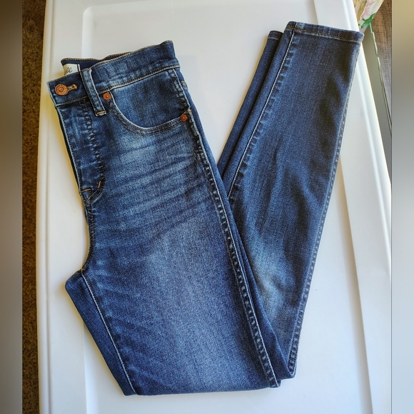 Madewell women's 10" high-rise skinny blue stretch denim jeans sz 26. - Picture 8 of 16